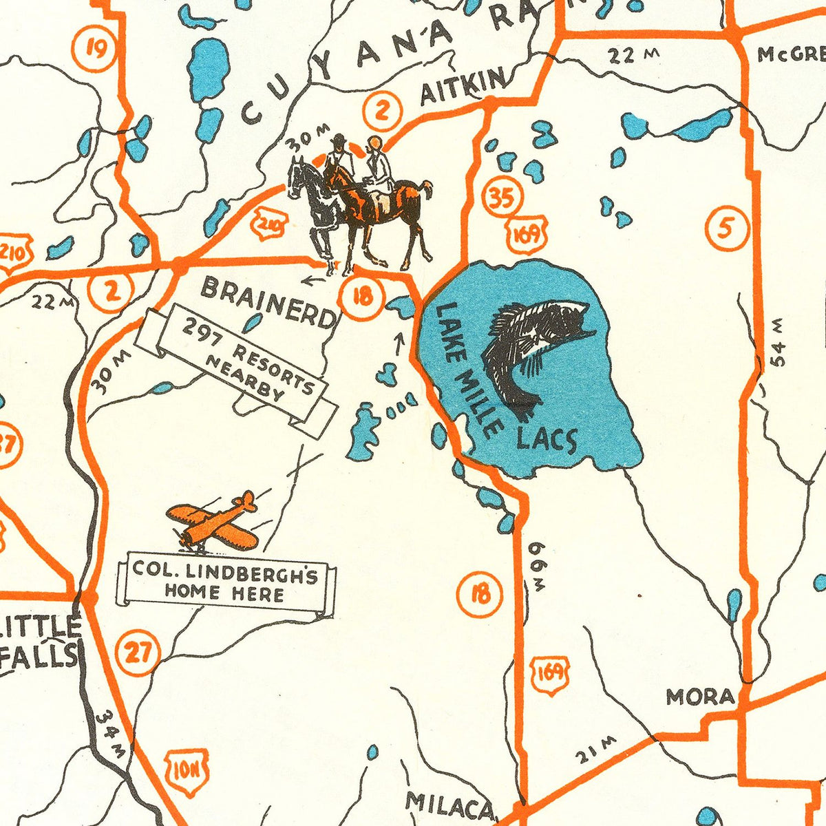Restored historic details from the 1935 state map of County, Minnesota