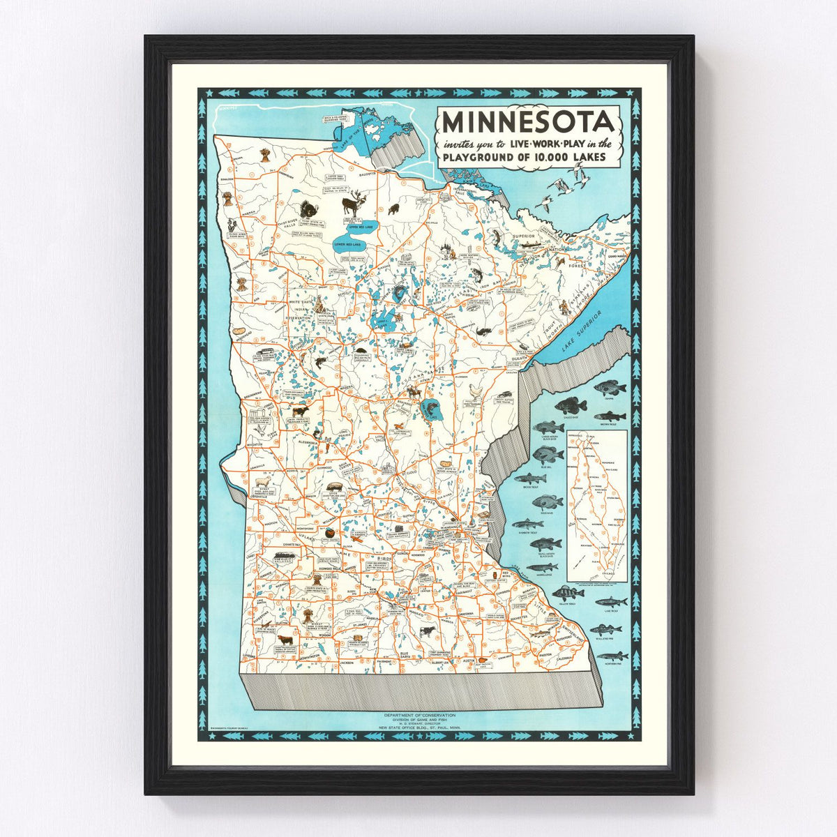 Minnesota Vintage Map 1935