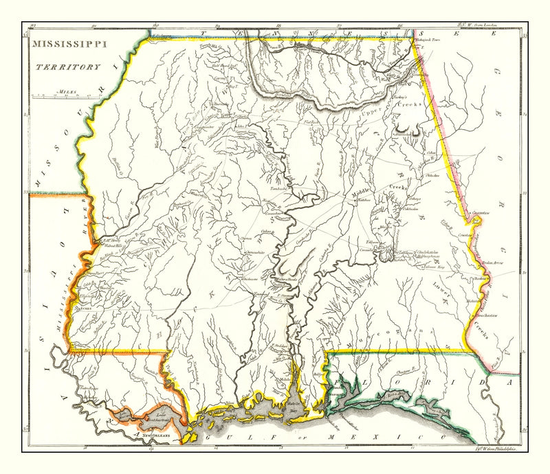 Size comparison using Vintage Map of Mississippi 1814