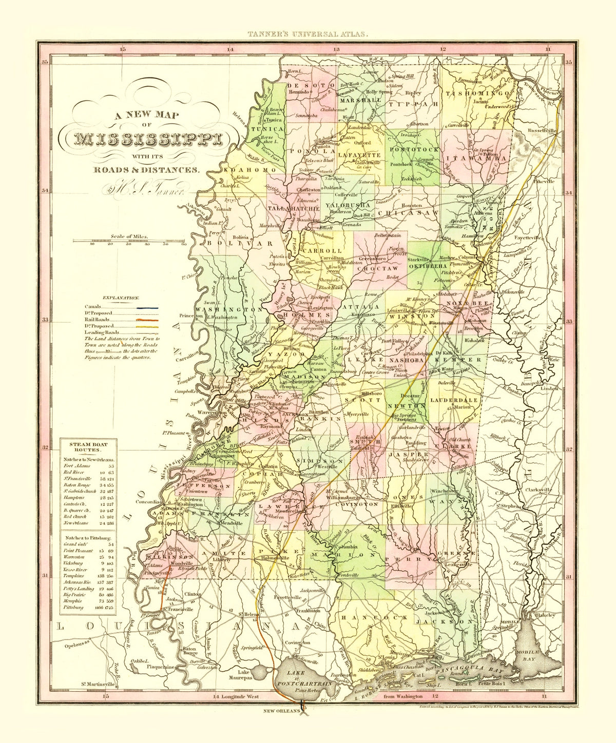 Preview of Vintage Map of Mississippi 1836