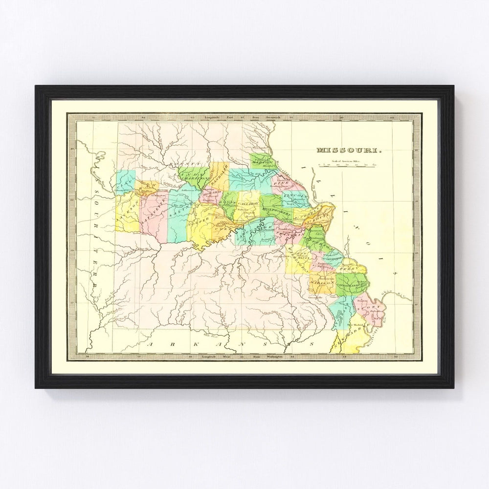 Missouri Vintage Map 1836