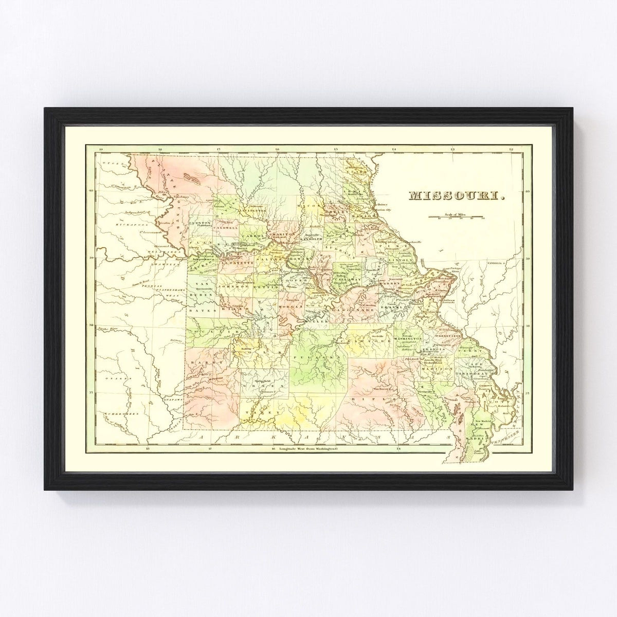 Missouri Vintage Map 1838