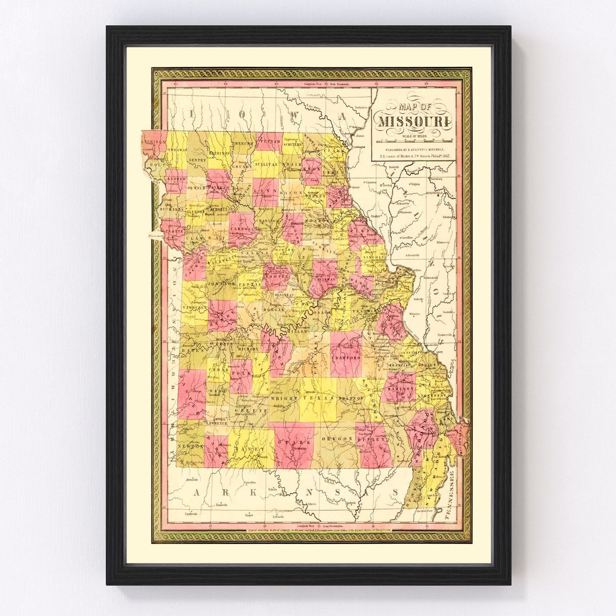 Missouri Vintage Map 1847