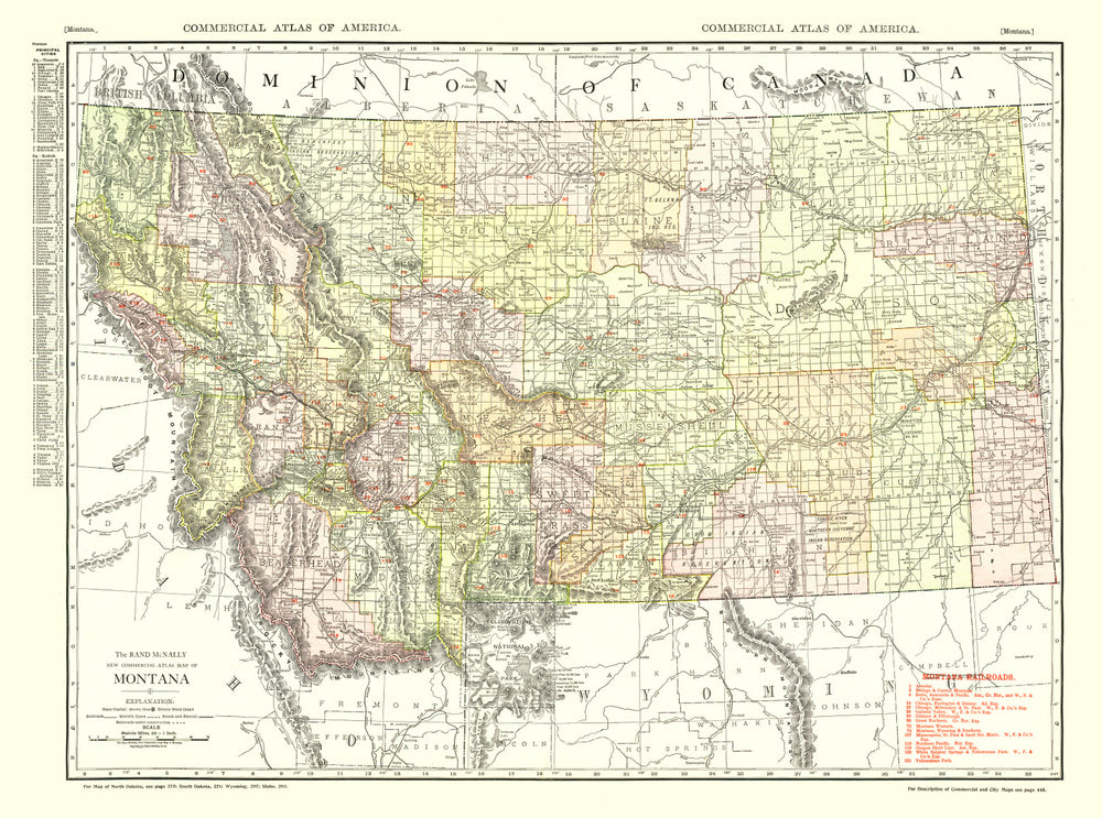 Vintage Map of Montana 1915 print style example