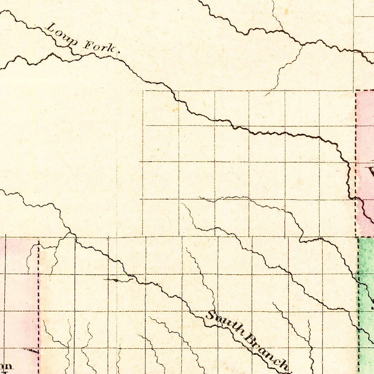 Restored historic details from the 1876 state map of County, Nebraska