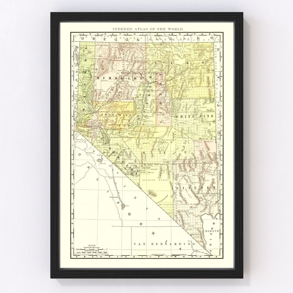Nevada Vintage Map 1902