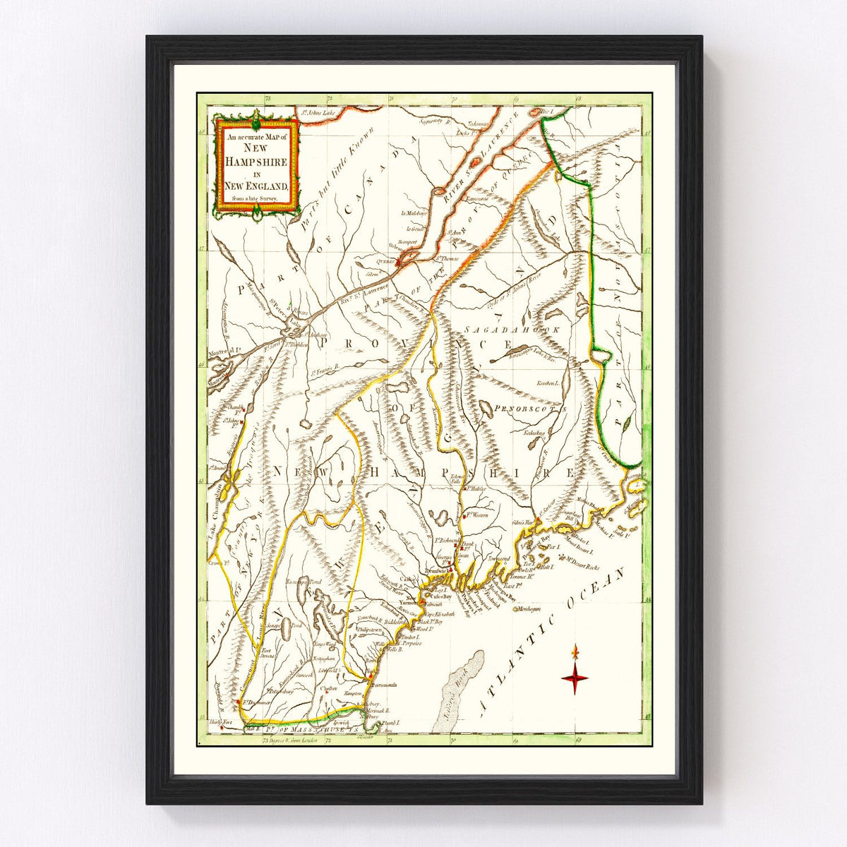 New Hampshire Vintage Map 1781