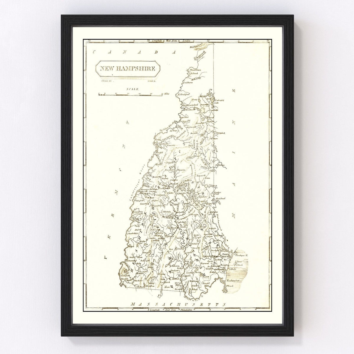New Hampshire Vintage Map 1804