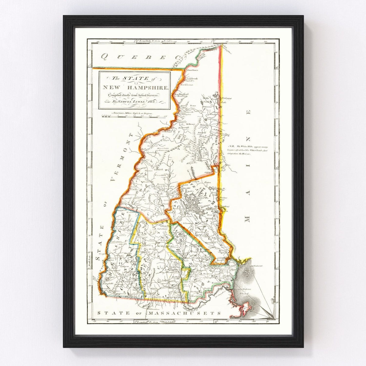 New Hampshire Vintage Map 1814