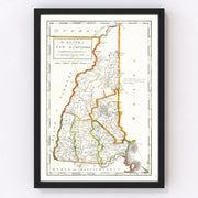 New Hampshire Vintage Map 1814