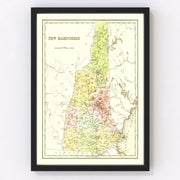 New Hampshire Vintage Map 1838