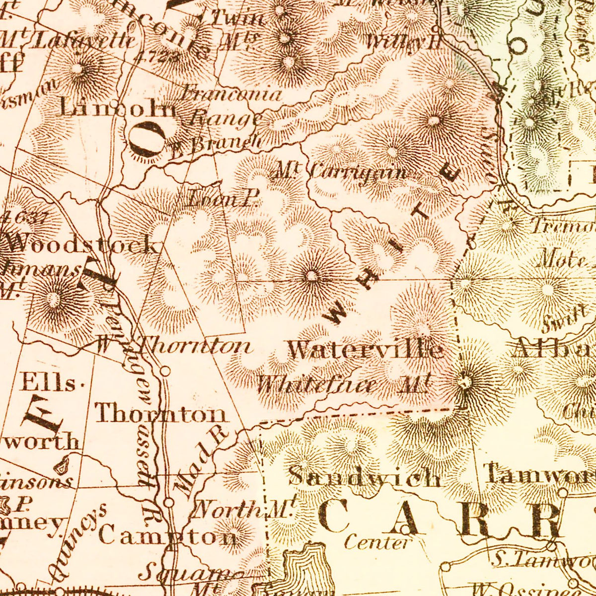 Restored historic details from the 1858 state map of County, New Hampshire