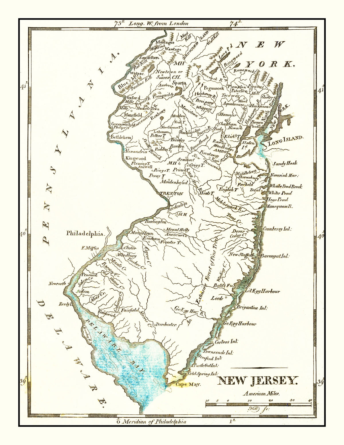 Preview of Vintage Map of New Jersey 1814