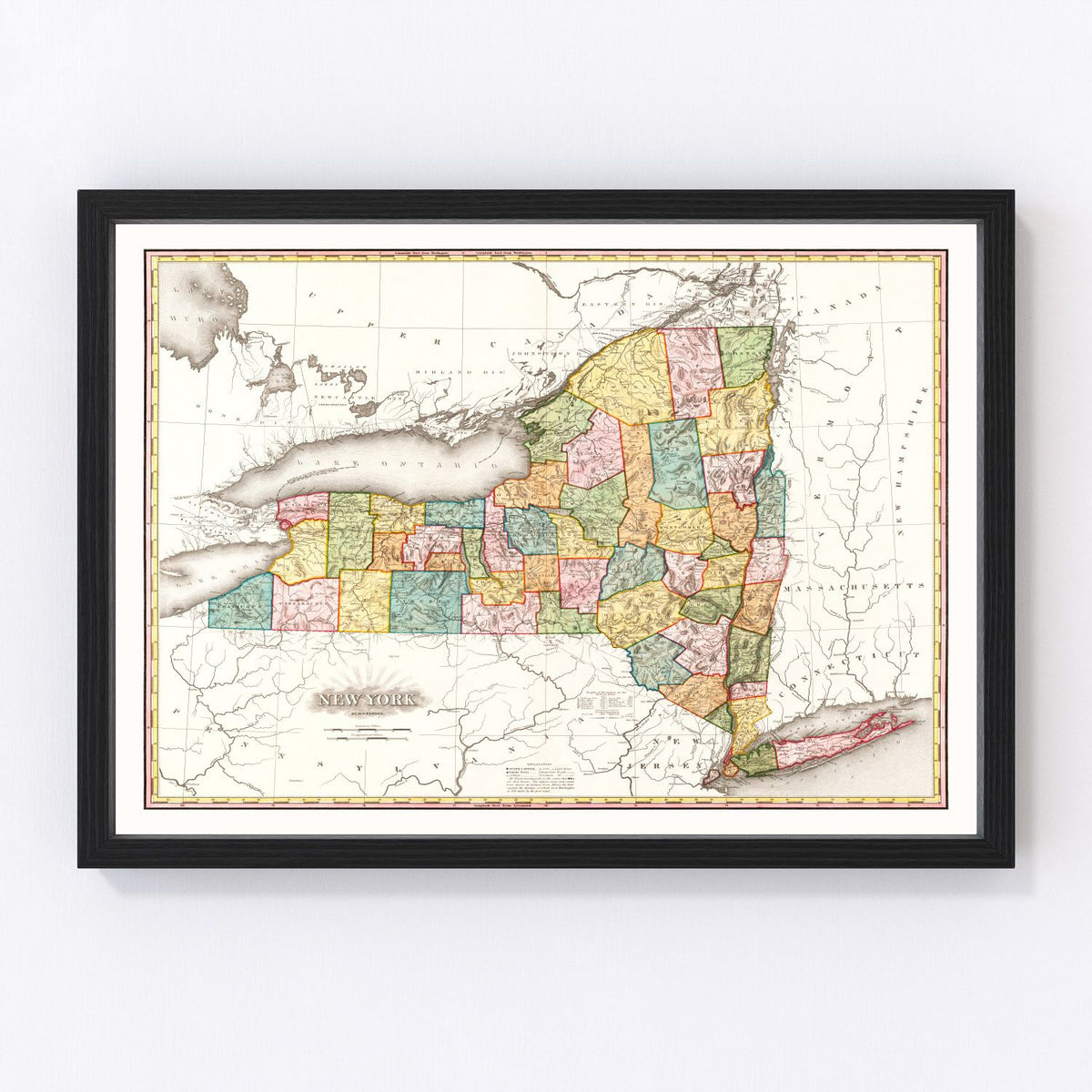 New York Vintage Map 1819