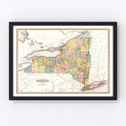 New York Vintage Map 1819