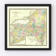 New York Vintage Map 1836