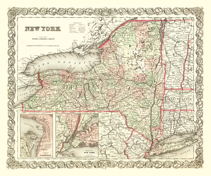 Size comparison using Vintage Map of New York 1855