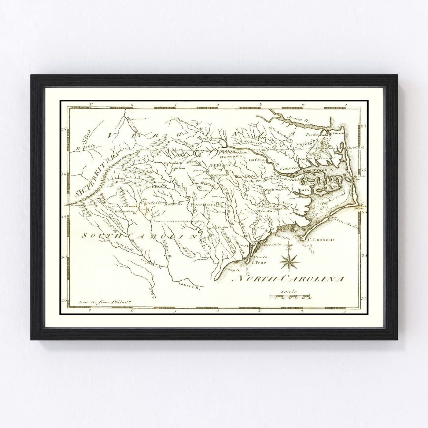 North Carolina Vintage Map 1795
