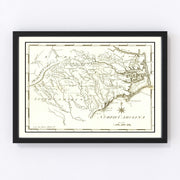North Carolina Vintage Map 1795