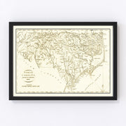 North Carolina Vintage Map 1800