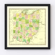 Ohio Vintage Map 1836