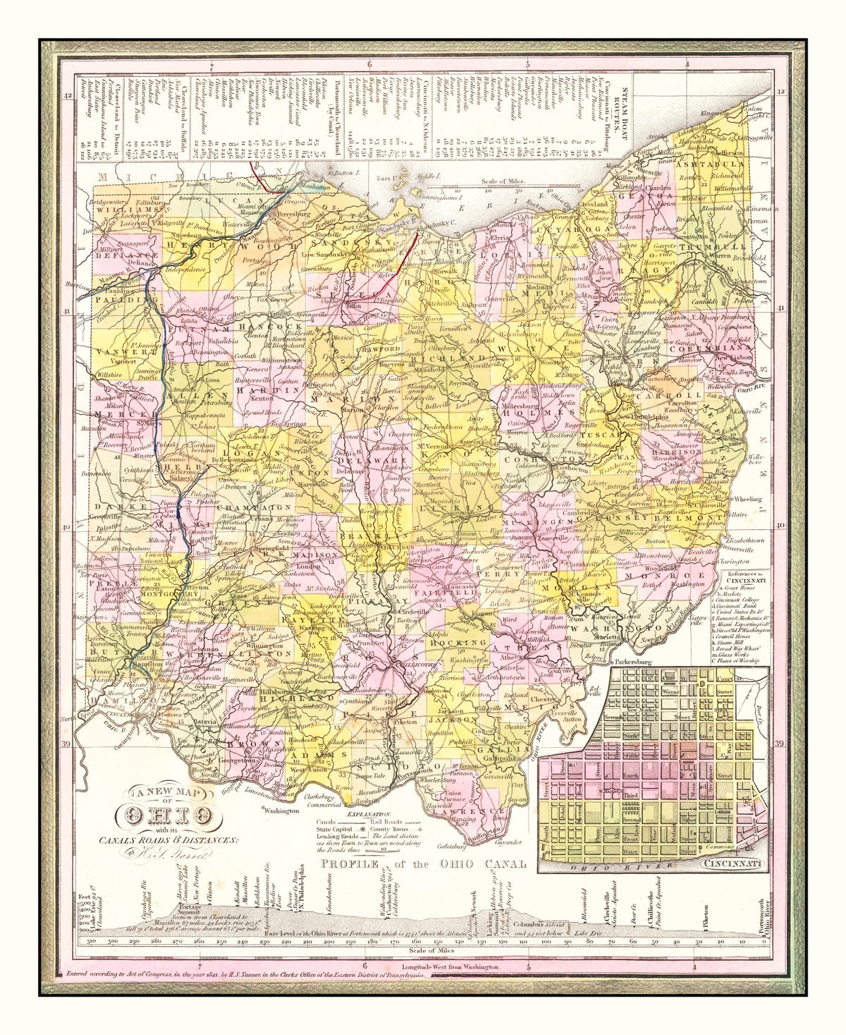 Preview of Vintage Map of Ohio 1844