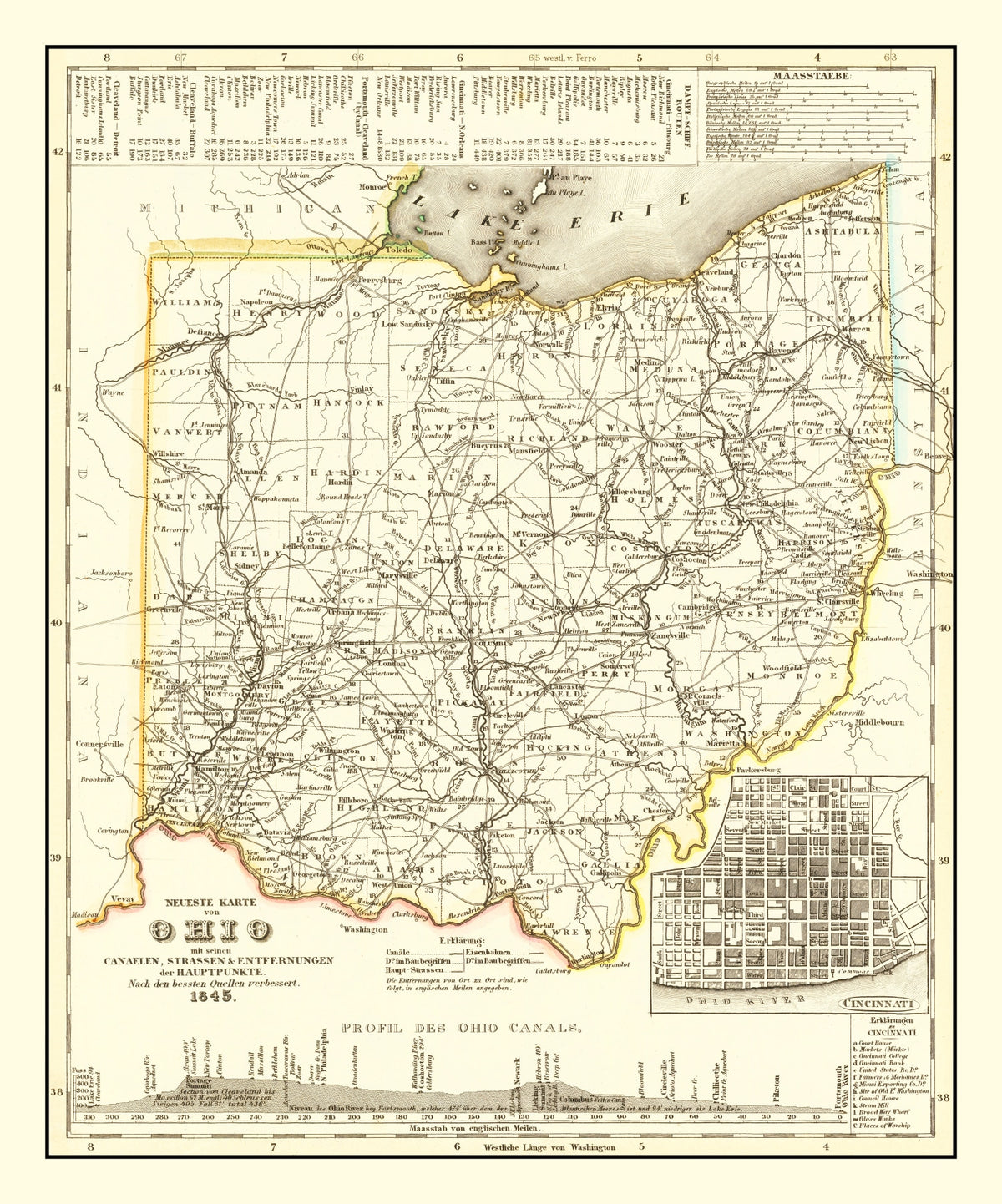 Preview of Vintage Map of Ohio 1845