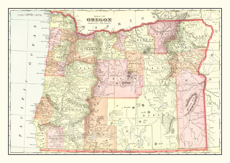 Size comparison using Vintage Map of Oregon 1909