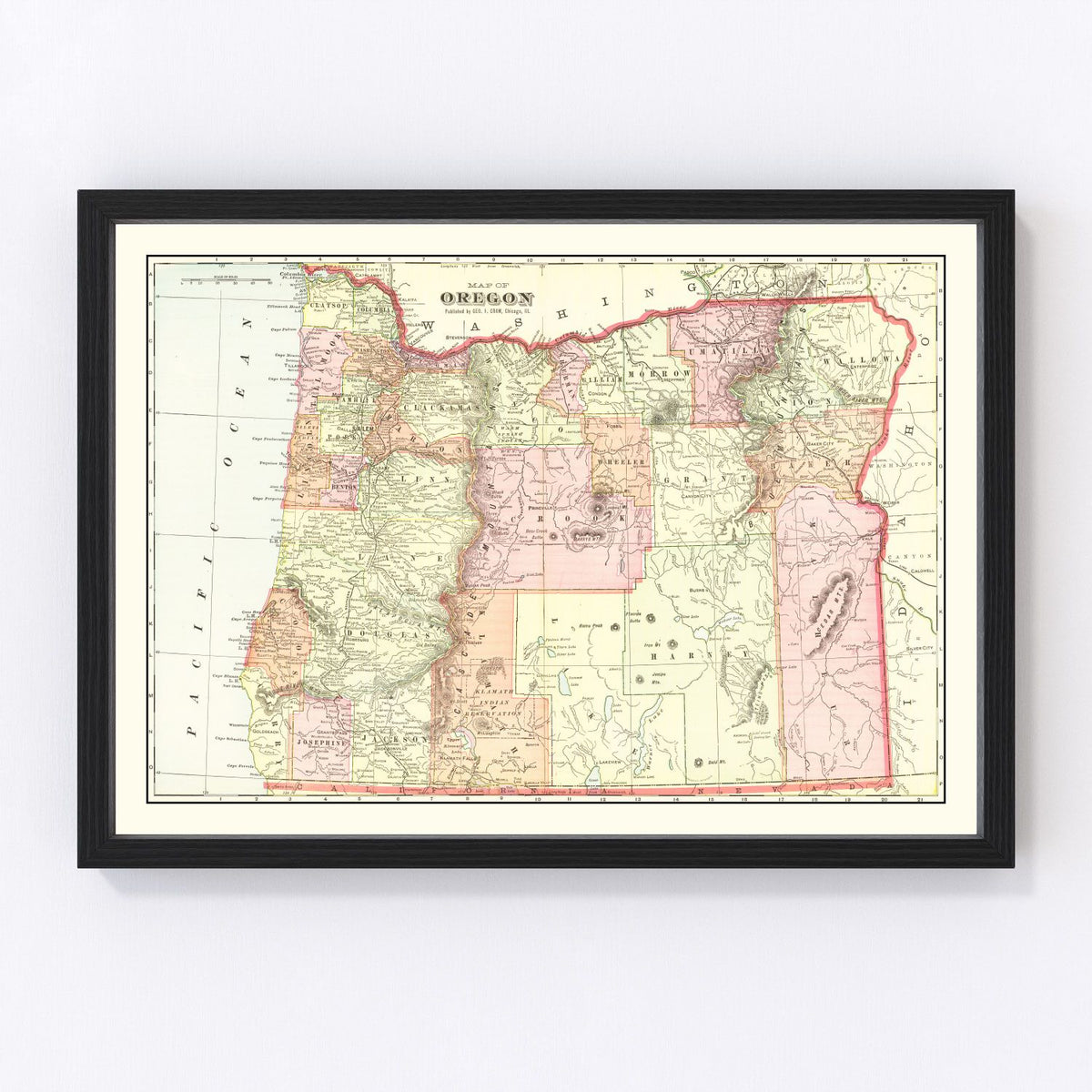 Oregon Vintage Map 1909