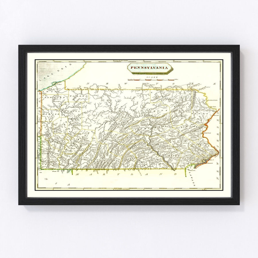 Pennsylvania Vintage Map 1804