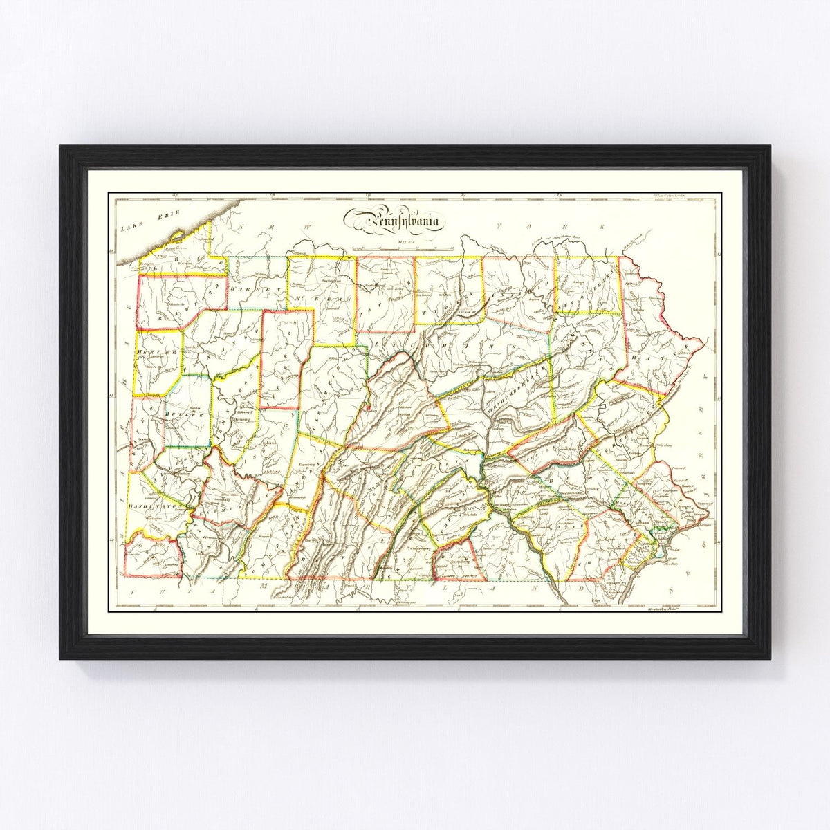 Pennsylvania Vintage Map 1814