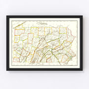 Pennsylvania Vintage Map 1814