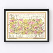 Pennsylvania Vintage Map 1836
