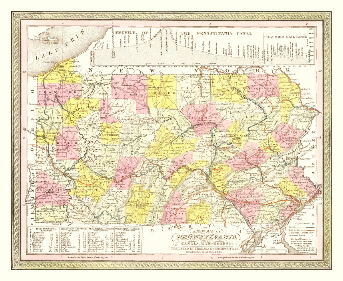 Preview of Vintage Map of Pennsylvania 1850