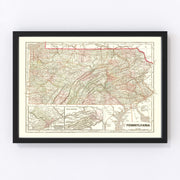 Pennsylvania Vintage Map 1856