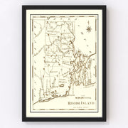 Rhode Island Vintage Map 1795
