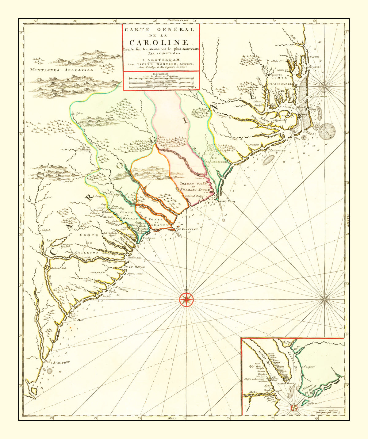 Preview of Vintage Map of South Carolina 1696