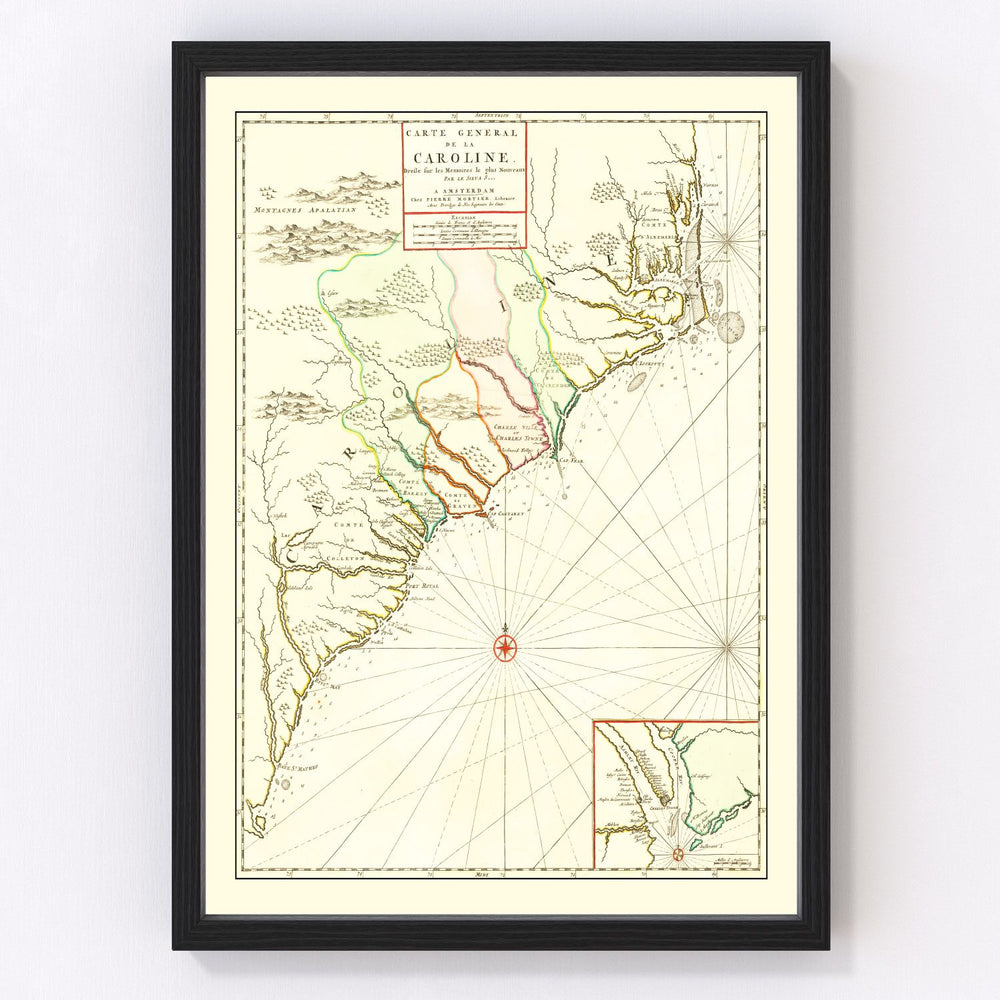 South Carolina Vintage Map 1696