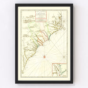 South Carolina Vintage Map 1696
