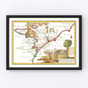 South Carolina Vintage Map 1706
