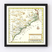 South Carolina Vintage Map 1721
