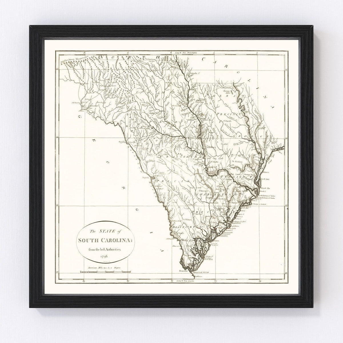 South Carolina Vintage Map 1796