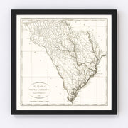 South Carolina Vintage Map 1796