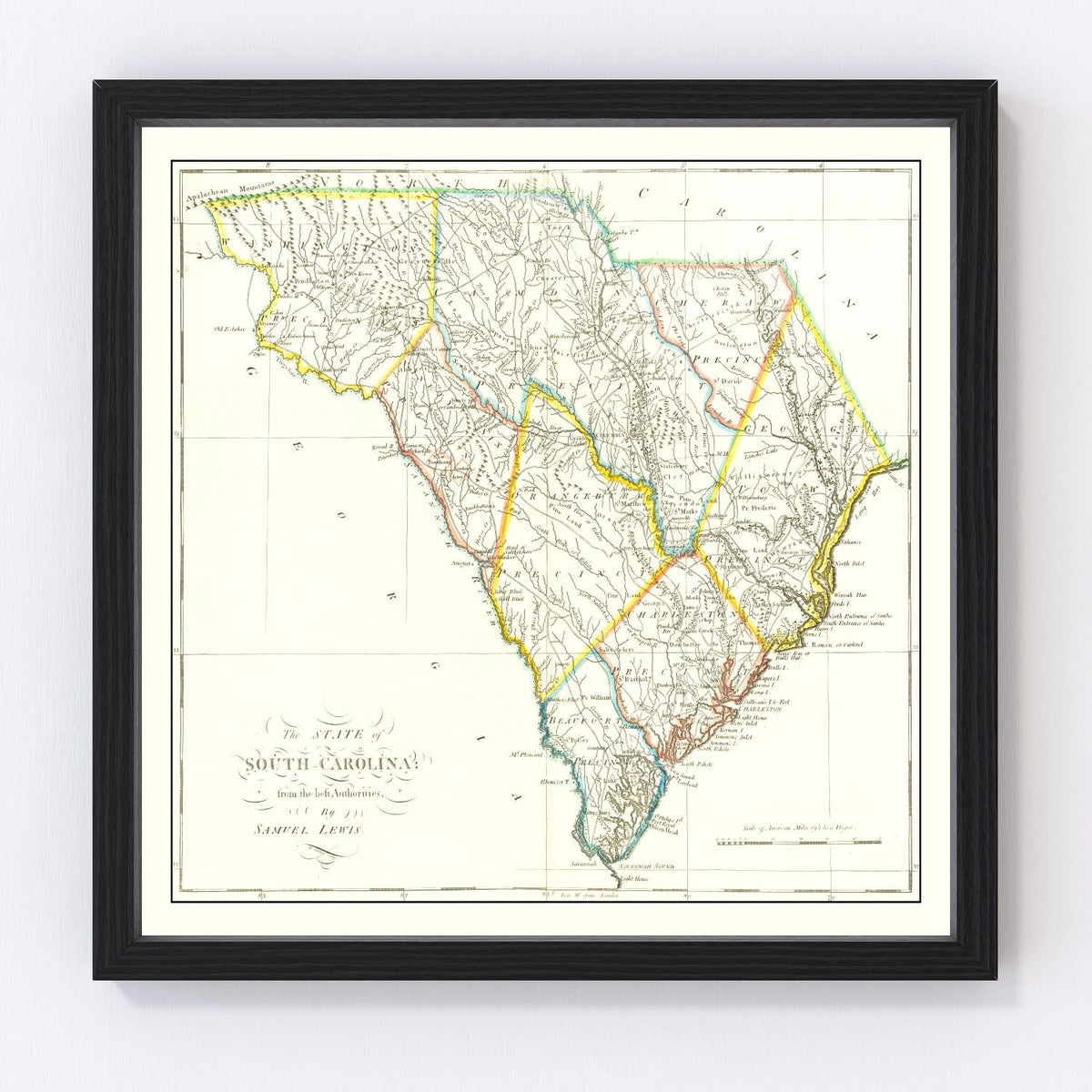 South Carolina Vintage Map 1814