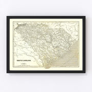 South Carolina Vintage Map 1843