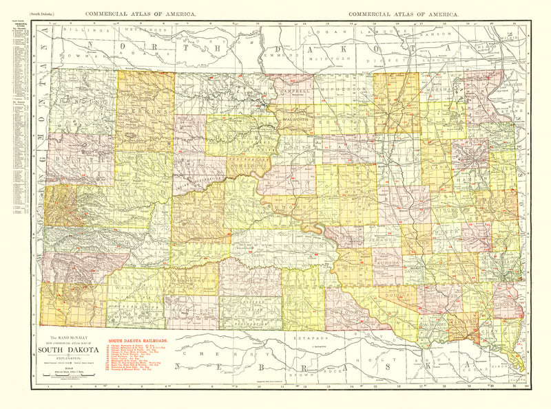 Size comparison using Vintage Map of South Dakota 1917