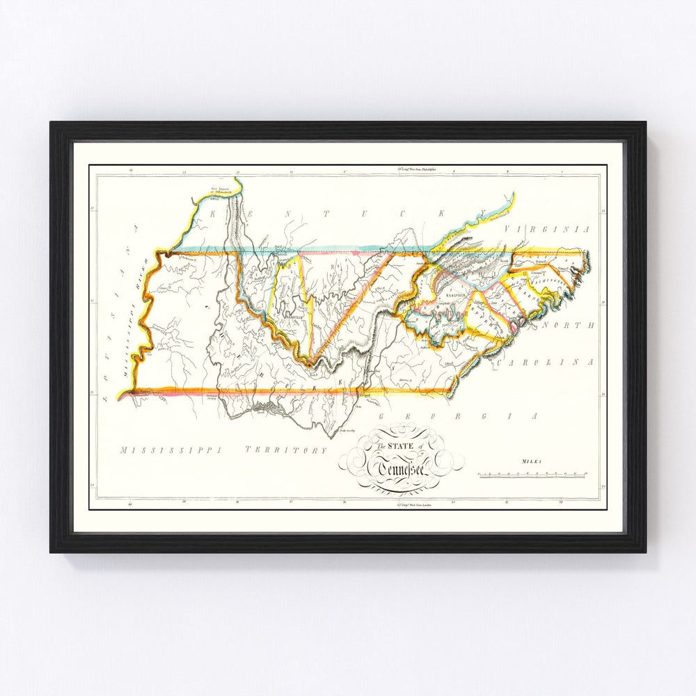Tennessee Vintage Map 1814