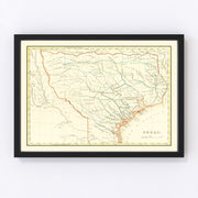 Texas Vintage Map 1835