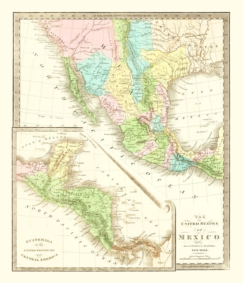 Size comparison using Vintage Map of Texas 1836