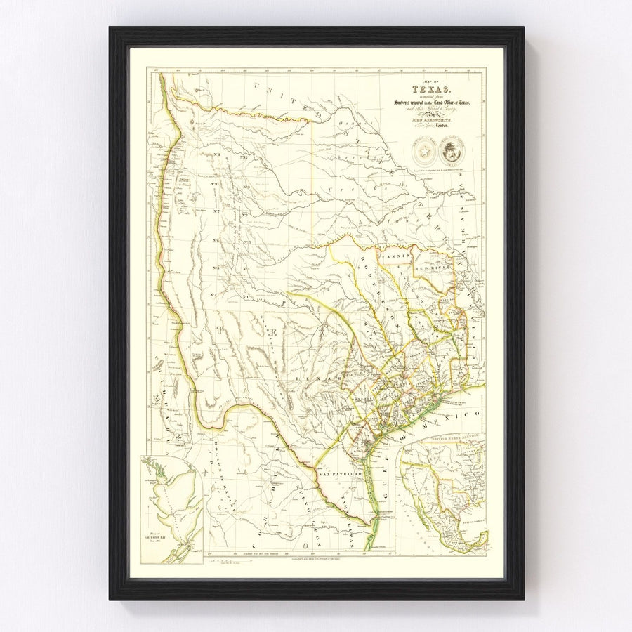 Texas Vintage Map 1841